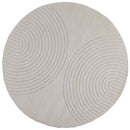 Områdetæpper Rund GALATI Creme Ø 120 CM Polyester