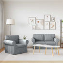 Sofa Sæt 2 pcs Lysegrå 155 x 82 x 80 cm Stof