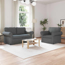 Sofa Sæt 2 pcs Mørkegrå 155 x 82 x 80 cm Stof