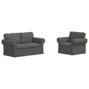 Sofa Sæt 2 pcs Mørkegrå 155 x 82 x 80 cm Stof
