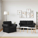 Sofa Sæt 2 pcs Sort 155 x 82 x 80 cm Stof