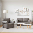 Sofa Sæt 2 pcs Gråbrun 155 x 82 x 80 cm Stof