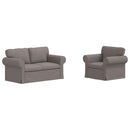 Sofa Sæt 2 pcs Gråbrun 155 x 82 x 80 cm Stof
