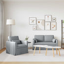 Sofa Sæt 2 pcs Lysegrå 139 x 78 x 80 cm Stof