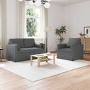 Sofa Sæt 2 pcs Mørkegrå 139 x 78 x 80 cm Stof