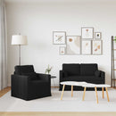 Sofa Sæt 2 pcs Sort 139 x 78 x 80 cm Stof