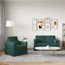 Sofa Sæt 2 pcs Mørkegrøn 139 x 78 x 80 cm Stof