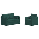 Sofa Sæt 2 pcs Mørkegrøn 139 x 78 x 80 cm Stof