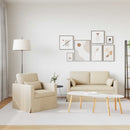 Sofa Sæt 2 pcs Creme 139 x 78 x 80 cm Stof