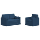 Sofa Sæt 2 pcs Blå 139 x 78 x 80 cm Stof