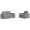 Sofa Sæt 2 pcs Lysegrå 162 x 80 x 82 cm Stof