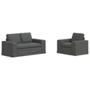 Sofa Sæt 2 pcs Mørkegrå 162 x 80 x 82 cm Stof