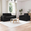 Sofa Sæt 2 pcs Sort 162 x 80 x 82 cm Stof