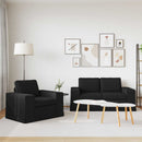 Sofa Sæt 2 pcs Sort 162 x 80 x 82 cm Stof