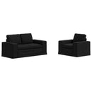 Sofa Sæt 2 pcs Sort 162 x 80 x 82 cm Stof
