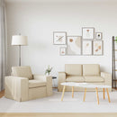 Sofa Sæt 2 pcs Creme 162 x 80 x 82 cm Stof