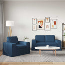 Sofa Sæt 2 pcs Blå 162 x 80 x 82 cm Stof