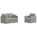 Sofa Sæt 2 pcs Lysegrå 138 x 78 x 80 cm Fløjl