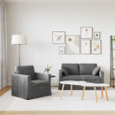 Sofa Sæt 2 pcs Mørkegrå 138 x 78 x 80 cm Fløjl