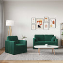 Sofa Sæt 2 pcs Mørkegrøn 138 x 78 x 80 cm Fløjl