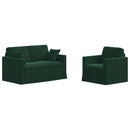 Sofa Sæt 2 pcs Mørkegrøn 138 x 78 x 80 cm Fløjl