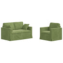 Sofa Sæt 2 pcs Lys grøn 138 x 78 x 80 cm Fløjl
