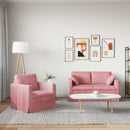 Sofa Sæt 2 pcs Lyserød 138 x 78 x 80 cm Fløjl