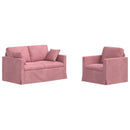 Sofa Sæt 2 pcs Lyserød 138 x 78 x 80 cm Fløjl