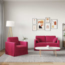 Sofa Sæt 2 pcs Vinrød 138 x 78 x 80 cm Fløjl