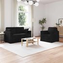 Sofa Sæt 2 pcs Sort 138 x 78 x 80 cm Fløjl