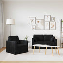 Sofa Sæt 2 pcs Sort 138 x 78 x 80 cm Fløjl