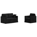 Sofa Sæt 2 pcs Sort 138 x 78 x 80 cm Fløjl