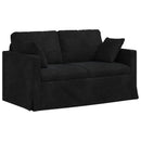 Sofa Sæt 2 pcs Sort 138 x 78 x 80 cm Fløjl