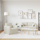 Sofa Sæt 2 pcs Creme 138 x 78 x 80 cm Fløjl