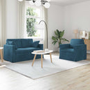 Sofa Sæt 2 pcs Blå 138 x 78 x 80 cm Fløjl