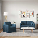 Sofa Sæt 2 pcs Blå 138 x 78 x 80 cm Fløjl