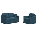 Sofa Sæt 2 pcs Blå 138 x 78 x 80 cm Fløjl