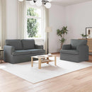 Sofa Sæt 2 pcs Mørkegrå 144 x 80 x 85 cm Stof