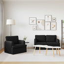 Sofa Sæt 2 pcs Sort 144 x 80 x 85 cm Stof
