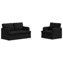 Sofa Sæt 2 pcs Sort 144 x 80 x 85 cm Stof
