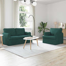 Sofa Sæt 2 pcs Mørkegrøn 144 x 80 x 85 cm Stof