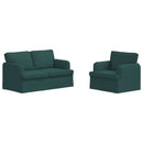 Sofa Sæt 2 pcs Mørkegrøn 144 x 80 x 85 cm Stof
