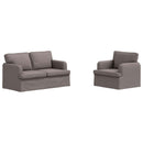 Sofa Sæt 2 pcs Gråbrun 144 x 80 x 85 cm Stof