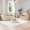 Sofa Sæt 2 pcs Creme 144 x 80 x 85 cm Stof