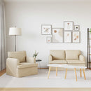 Sofa Sæt 2 pcs Creme 144 x 80 x 85 cm Stof