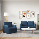 Sofa Sæt 2 pcs Blå 144 x 80 x 85 cm Stof