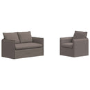 Sofa Sæt 2 pcs Gråbrun 136 x 82 x 85 cm Stof