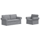 Sofa Sæt 2 pcs Lysegrå 175 x 82 x 80 cm Stof