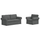 Sofa Sæt 2 pcs Mørkegrå 175 x 82 x 80 cm Stof
