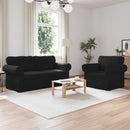 Sofa Sæt 2 pcs Sort 175 x 82 x 80 cm Stof